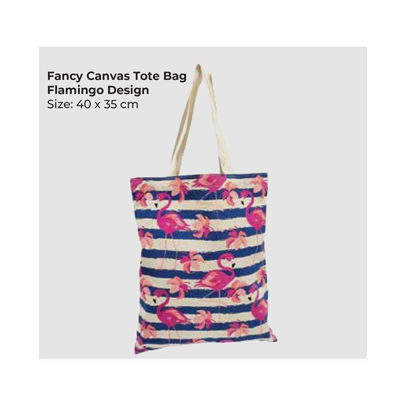 Fancy Canvas Tote Bag  Flamingo Design